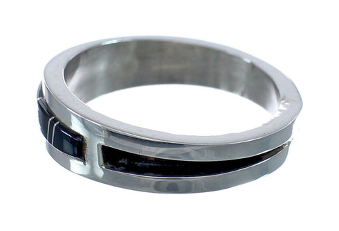 Jet Navajo Genuine Sterling Silver Ring Size 12-1/2 AX126222